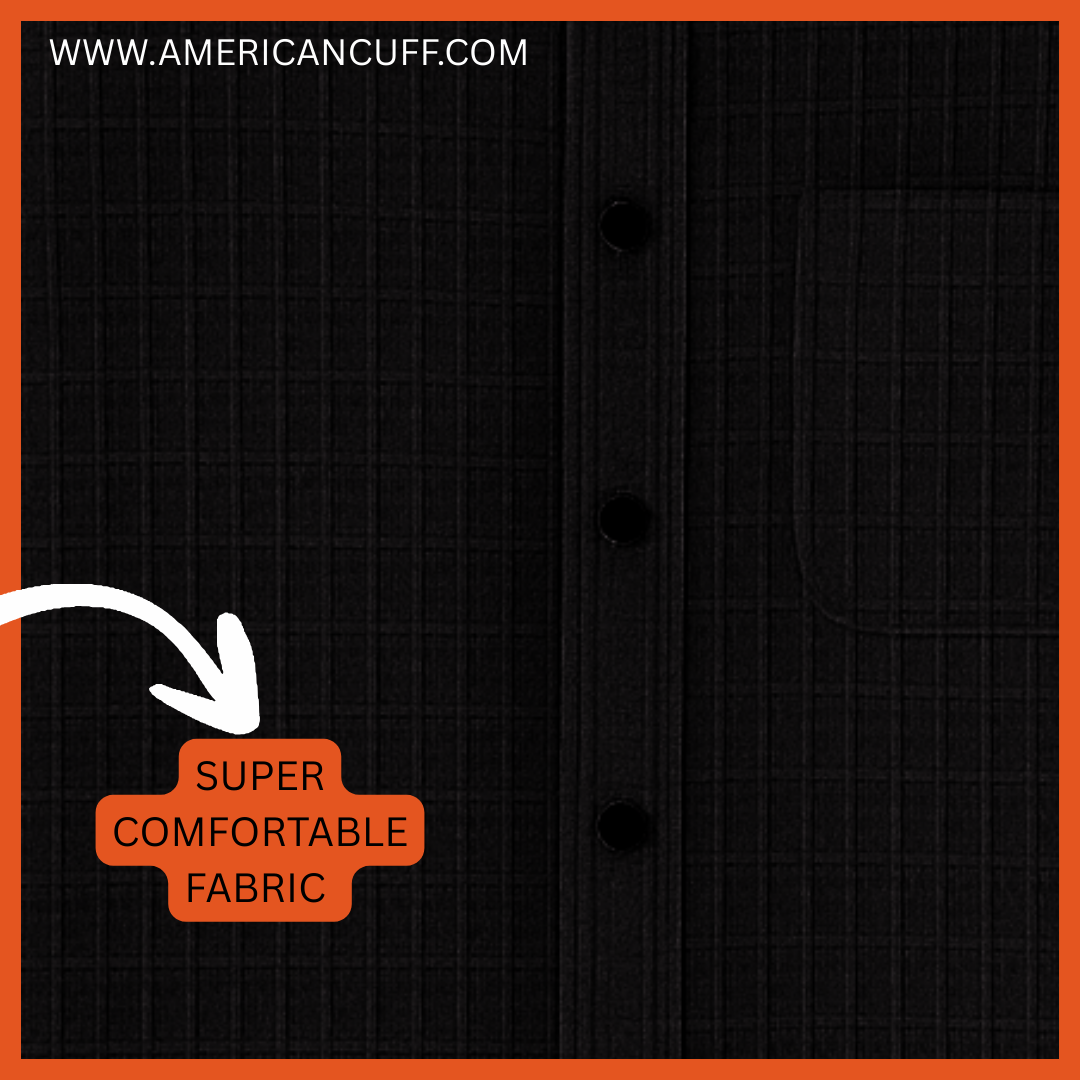 Premium Black Checked Half Sleeve Shirt – Popcorn Fabric, Super Comfortable Casual Wear | American Cuff